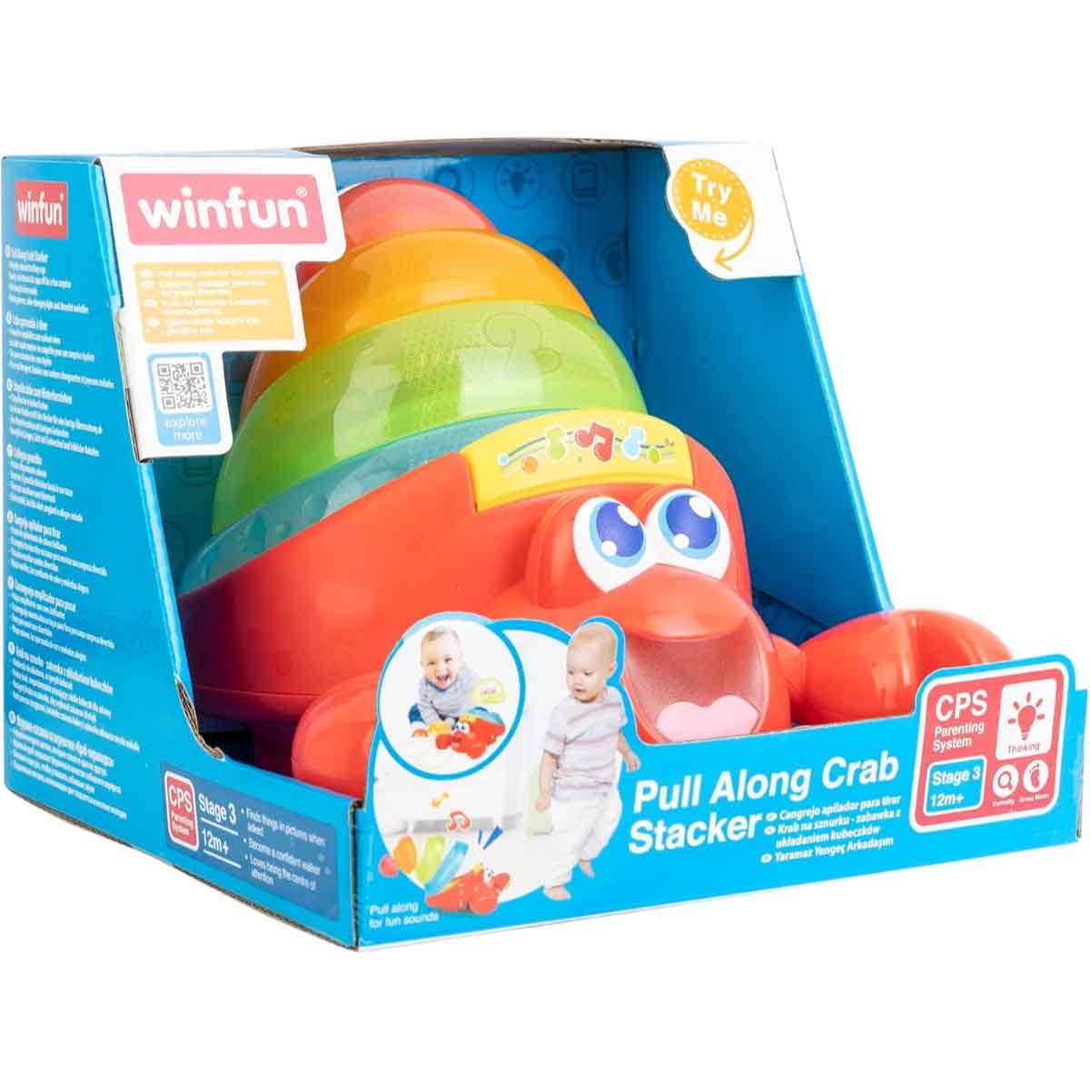 وين فن سلطعون سحب ستاكر للأطفال عمر 0-2 سنوات