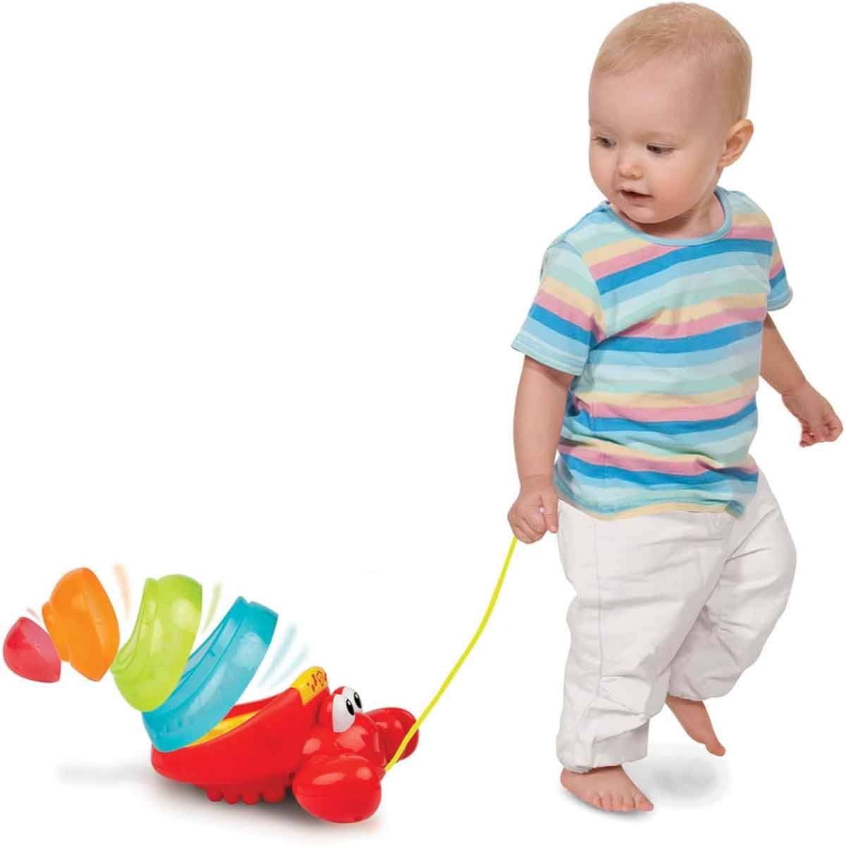 وين فن سلطعون سحب ستاكر للأطفال عمر 0-2 سنوات