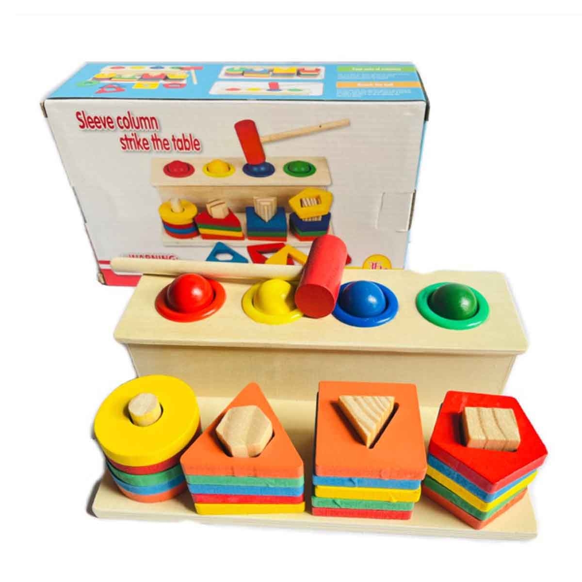 Wooden Sleeve Column Shape Sorter Unisex, 3-4 Years