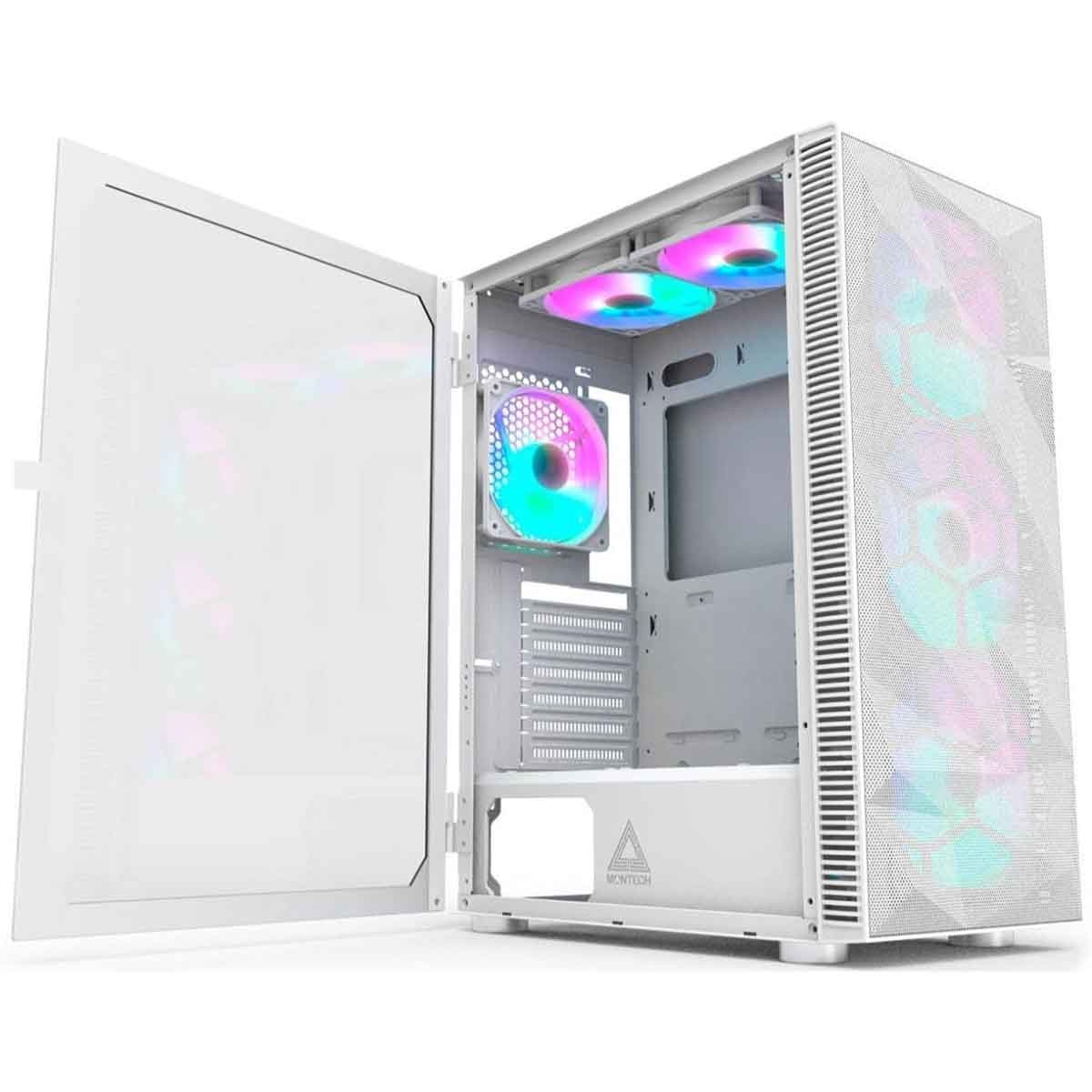 مونتيك صندوق كمبيوتر للألعاب X3 شبكي باللون الأبيض