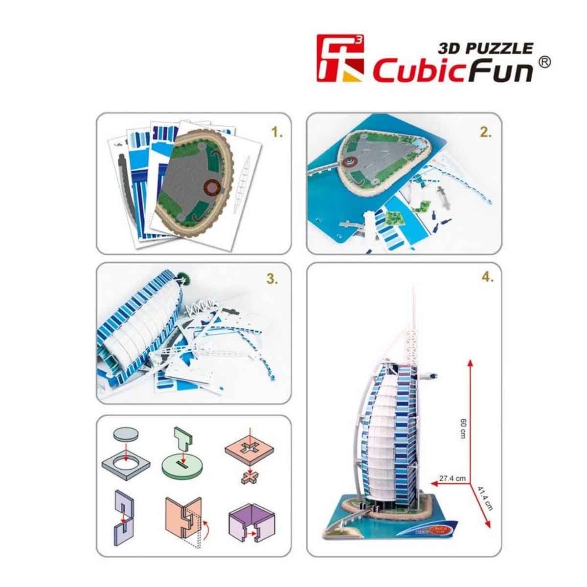 CubicFun MC101H Burj Al Arab 3D Puzzle Unisex, 5-7 Years