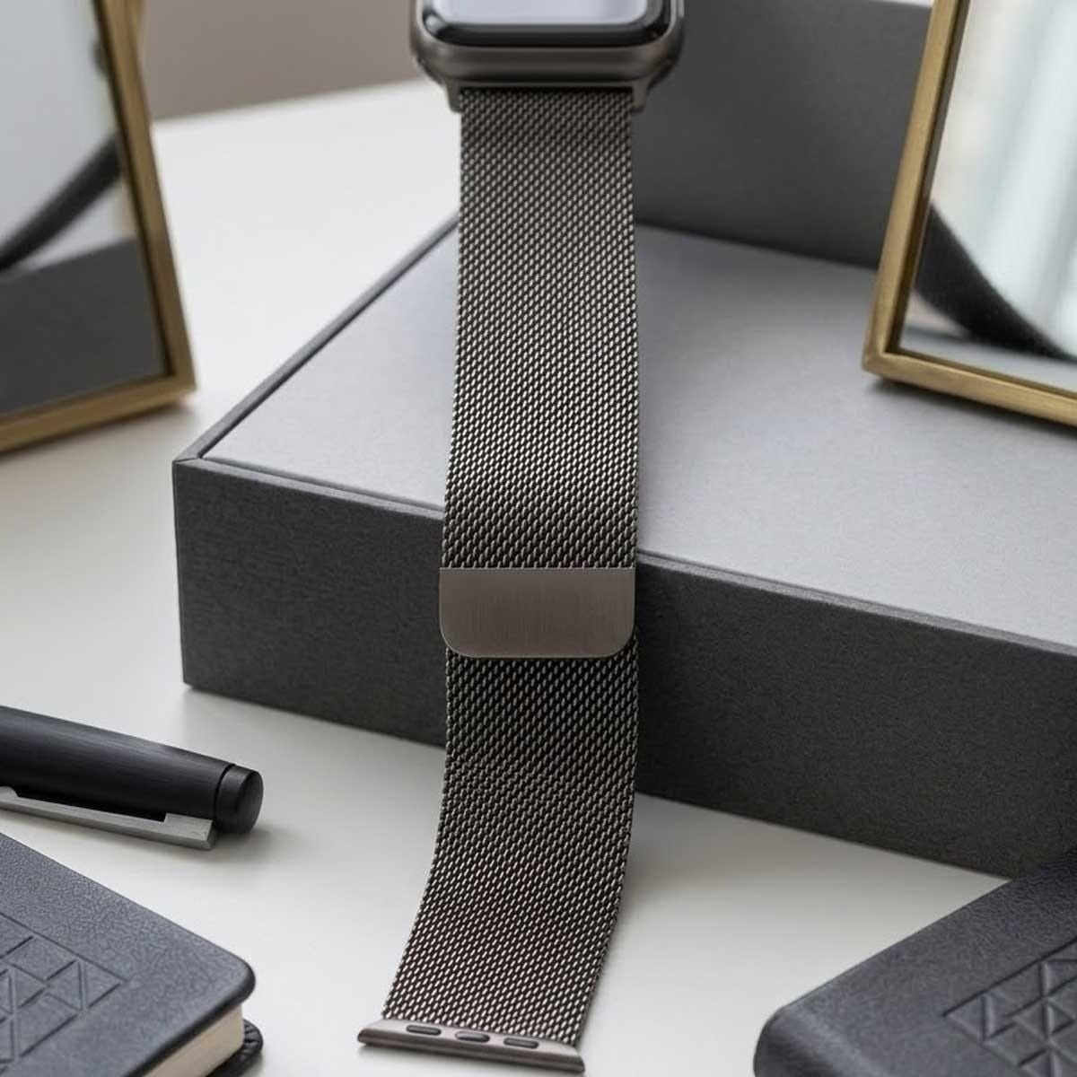 ابل 40mm رمادي سليت سوار ميلانيز لوب - S/M