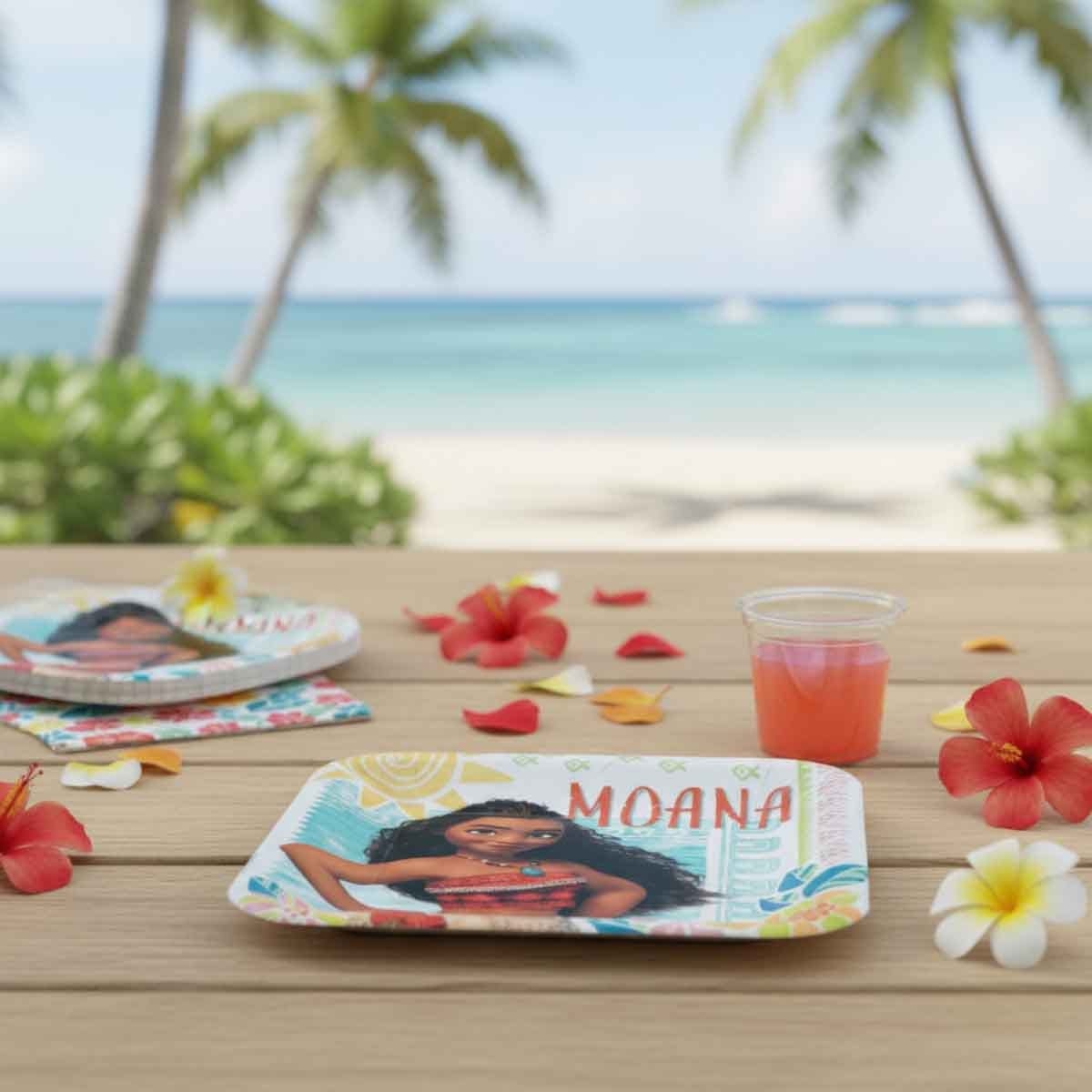 موانا مجموعة 8-قطع أطباق ورقية مربعة 9 انش