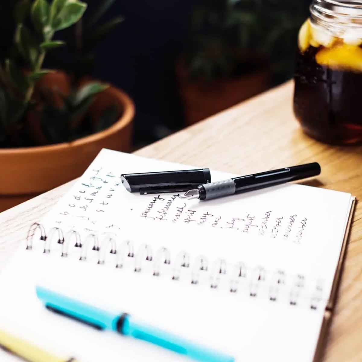 شيفر قلم كاليغرافي أسود ريشة عريضة