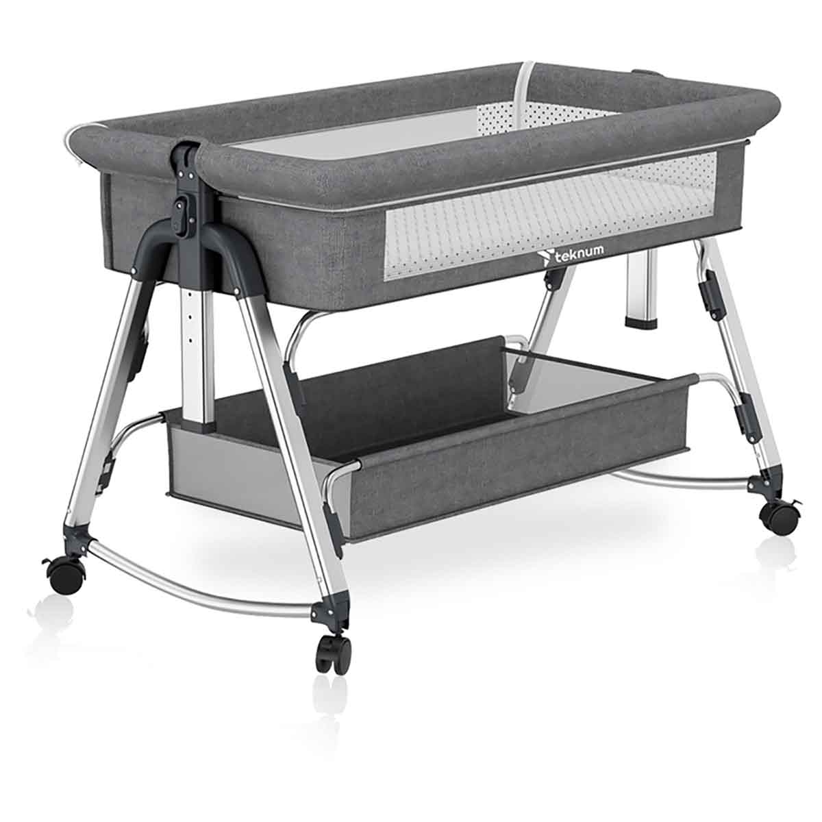 تيكنوم سرير جانبي سليب زين باللون الرمادي مناسب من عمر 0 إلى 2 سنة