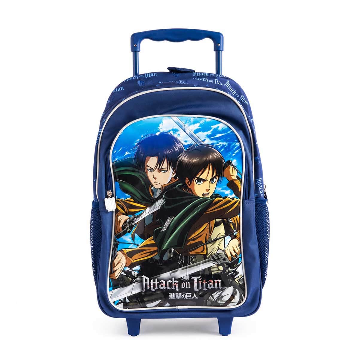 Attack On Titan 18" Trolley Bag Set with Lunch Bag, Pencil Case, Water Bottle & Lunch Box Boys, 5-7 Years
