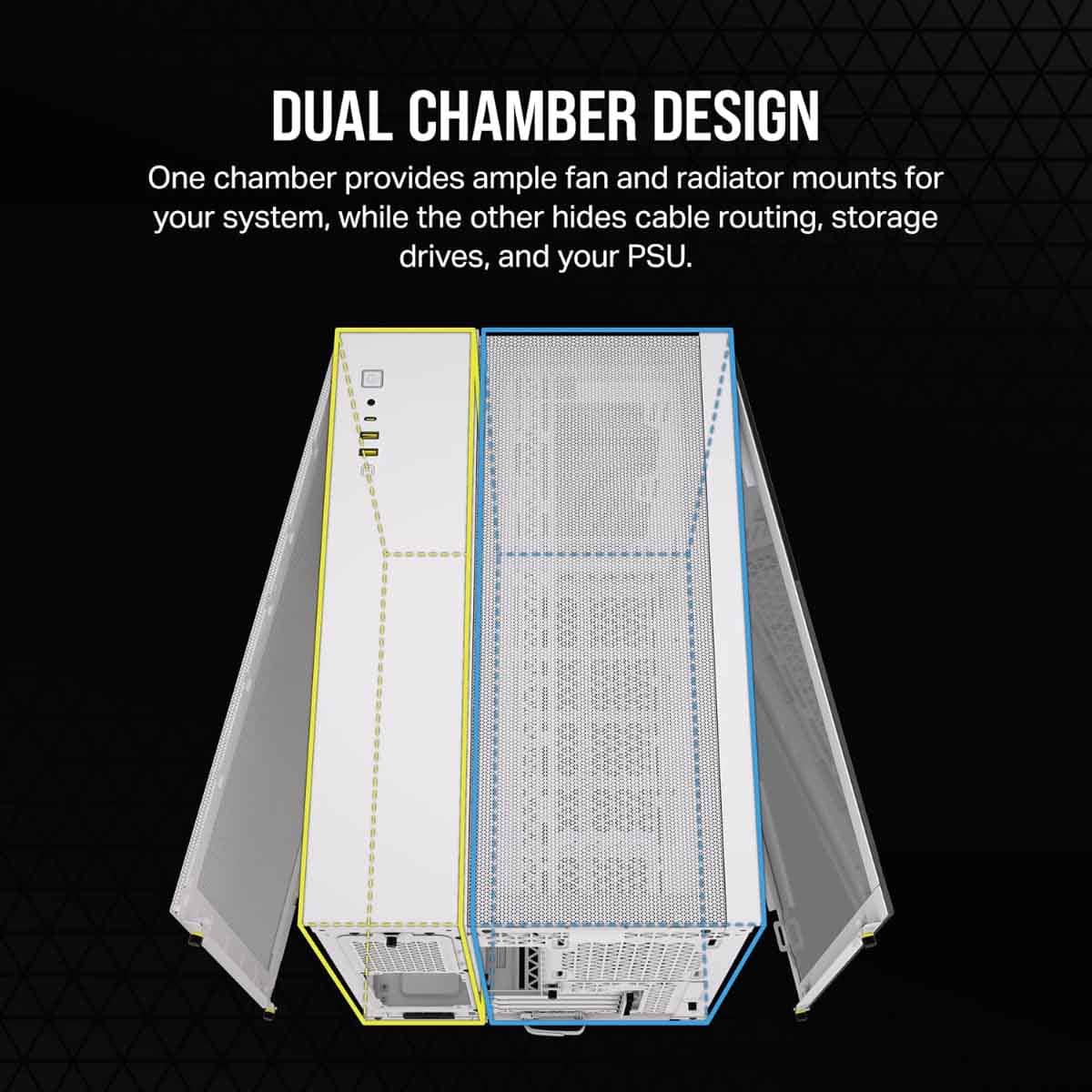 Corsair 2500D Airflow TG Small-Tower Micro-ATX Dual Chamber Gaming PC Case