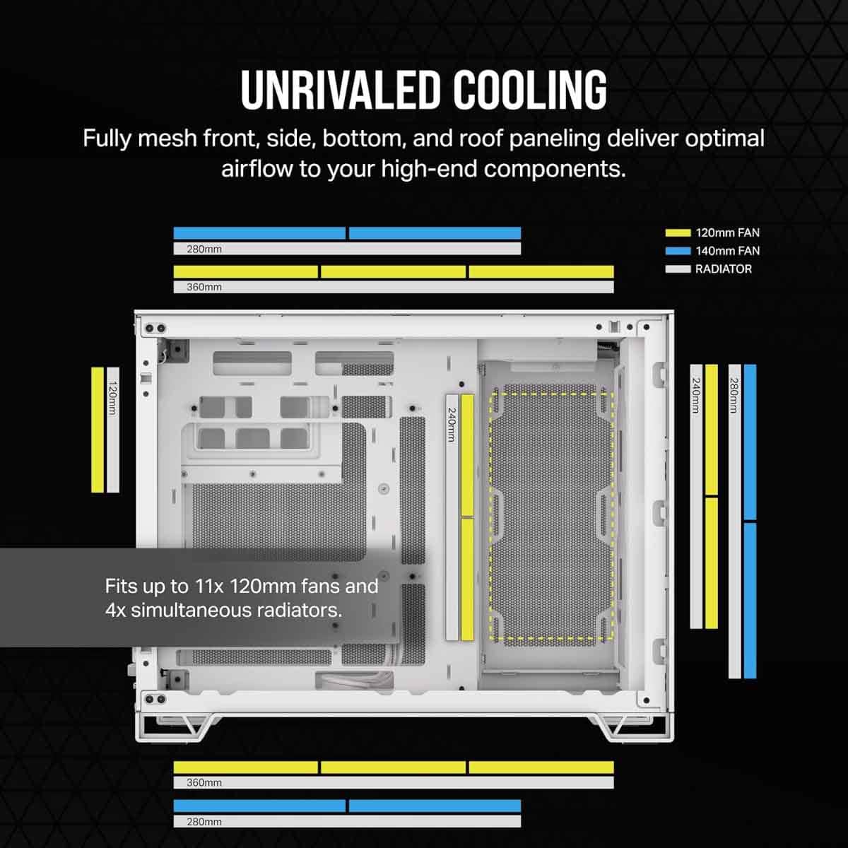 Corsair 2500D Airflow TG Small-Tower Micro-ATX Dual Chamber Gaming PC Case