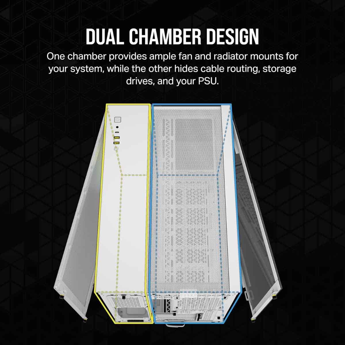 Corsair 2500X Link TG Small-Tower Micro-ATX Dual Chamber Gaming PC Case