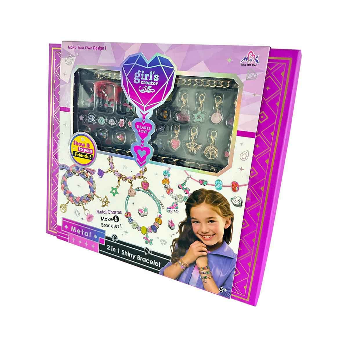 Mei Bo Kai 2-in-1 Shiny Bracelet Set Girls, 5-7 Years