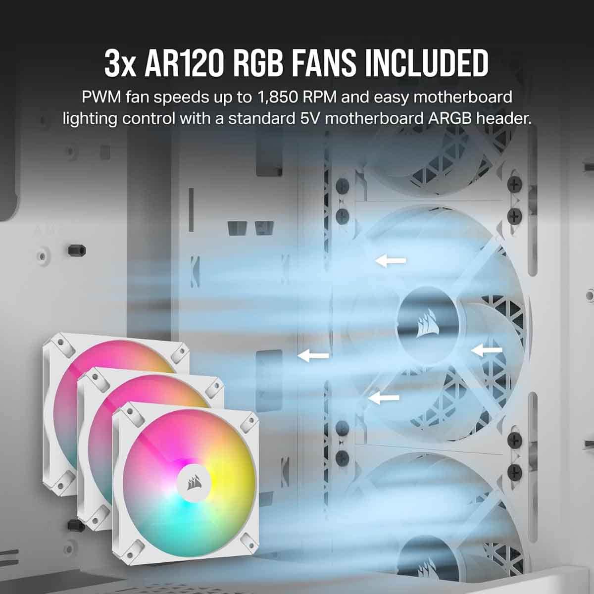 Corsair White 3000D RGB Airflow Mid-Tower PC Case