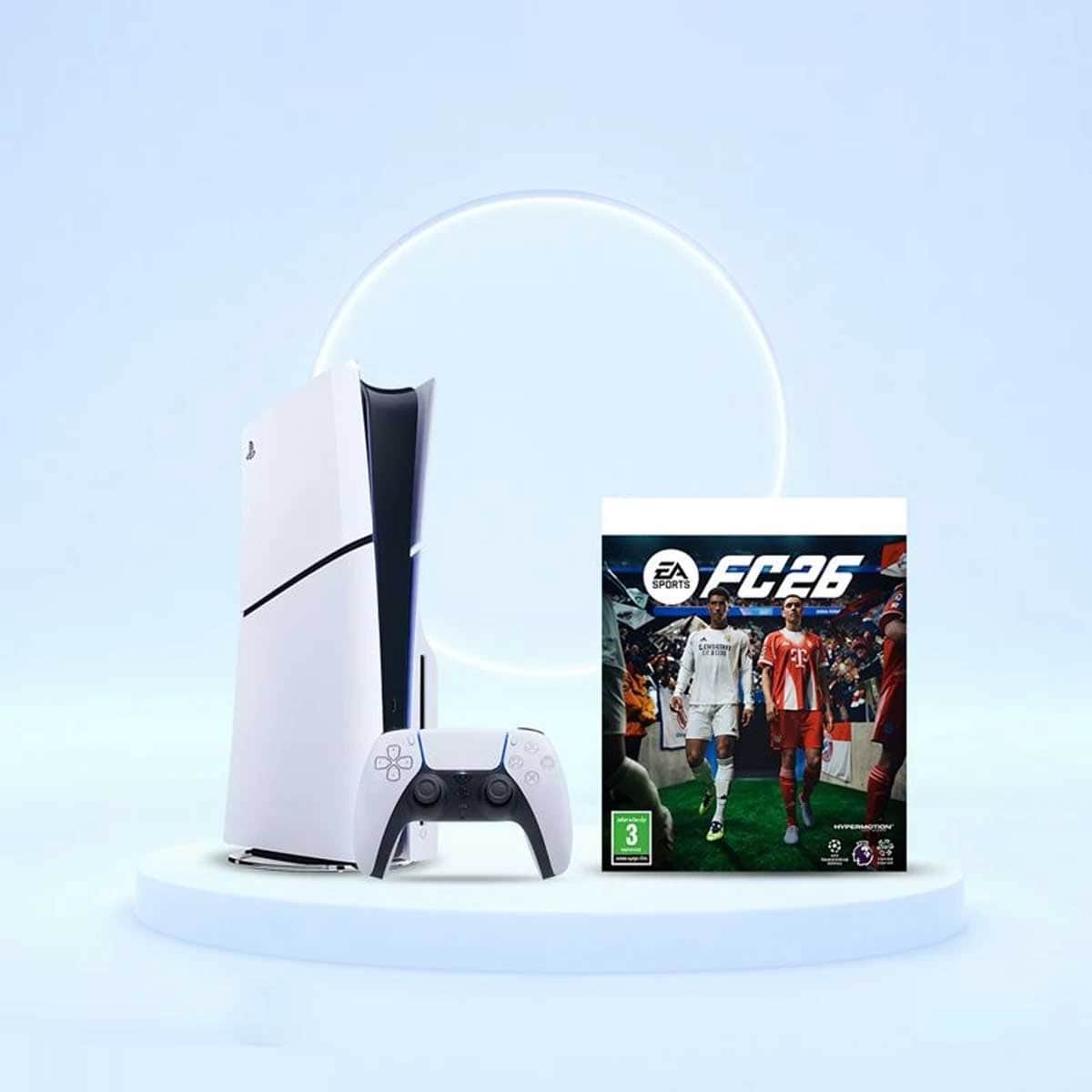 Sony PS5 Blu-Ray Disc (KSA Version) with Controller + FC26 Bundle