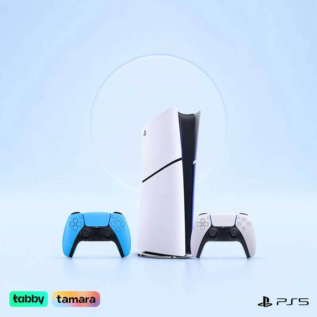 Sony PlayStation5 KSA Version Slim Digital Edition 825 GB Console with DualSense Blue Wireless Controller Bundle