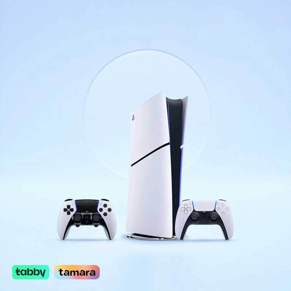 Sony PlayStation5 KSA Version Slim Digital Edition 825 GB Console with DualSense Edge (KSA Version) White Wireless Controller Bundle
