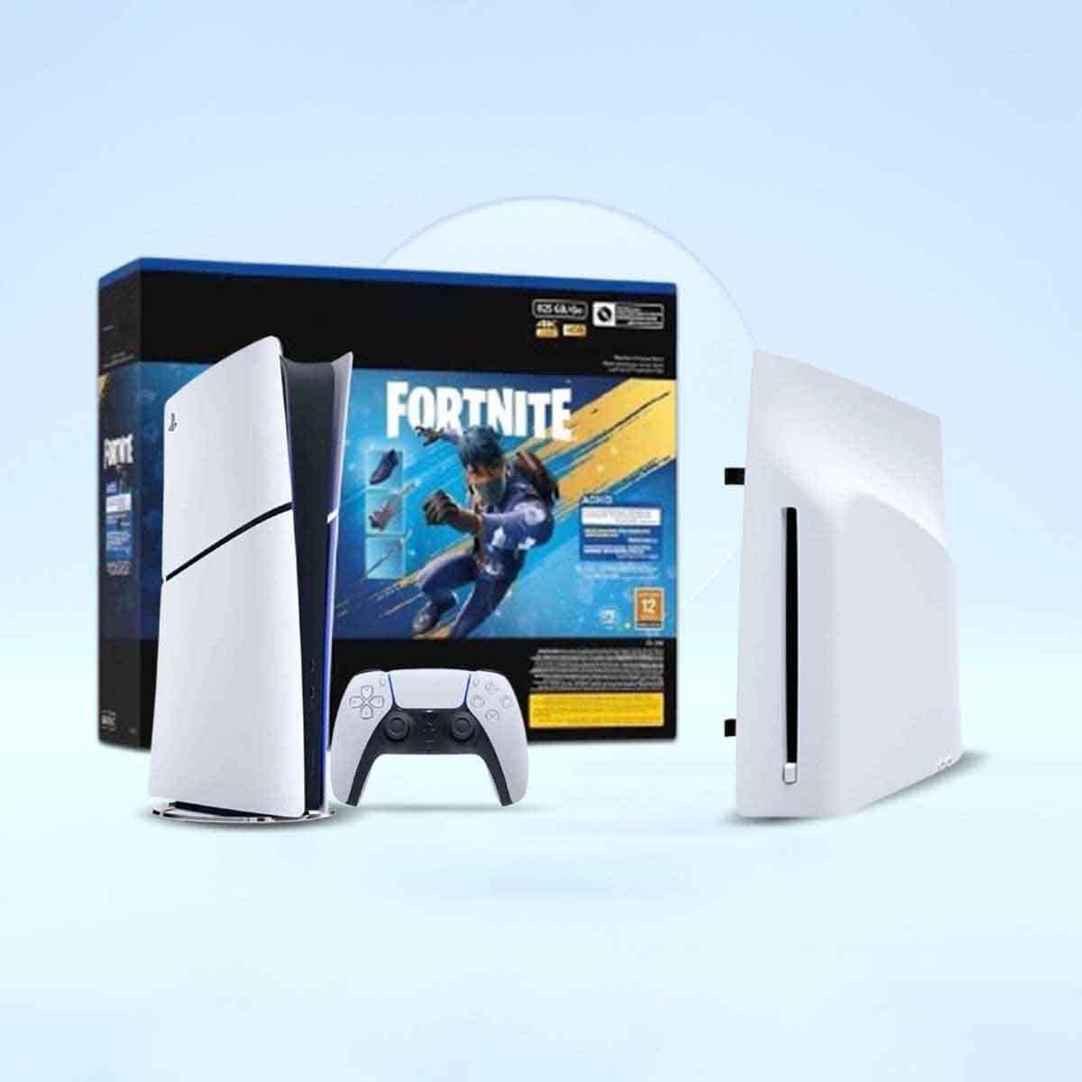 سوني بلايستيشن 5 الإصدار الرقمي سعة 825 جيجابايت مع لعبة فورتنايت فلاورينغ كايوس (نسخة السعودية) ومحرك أقراص بلايستيشن 5 - حزمة