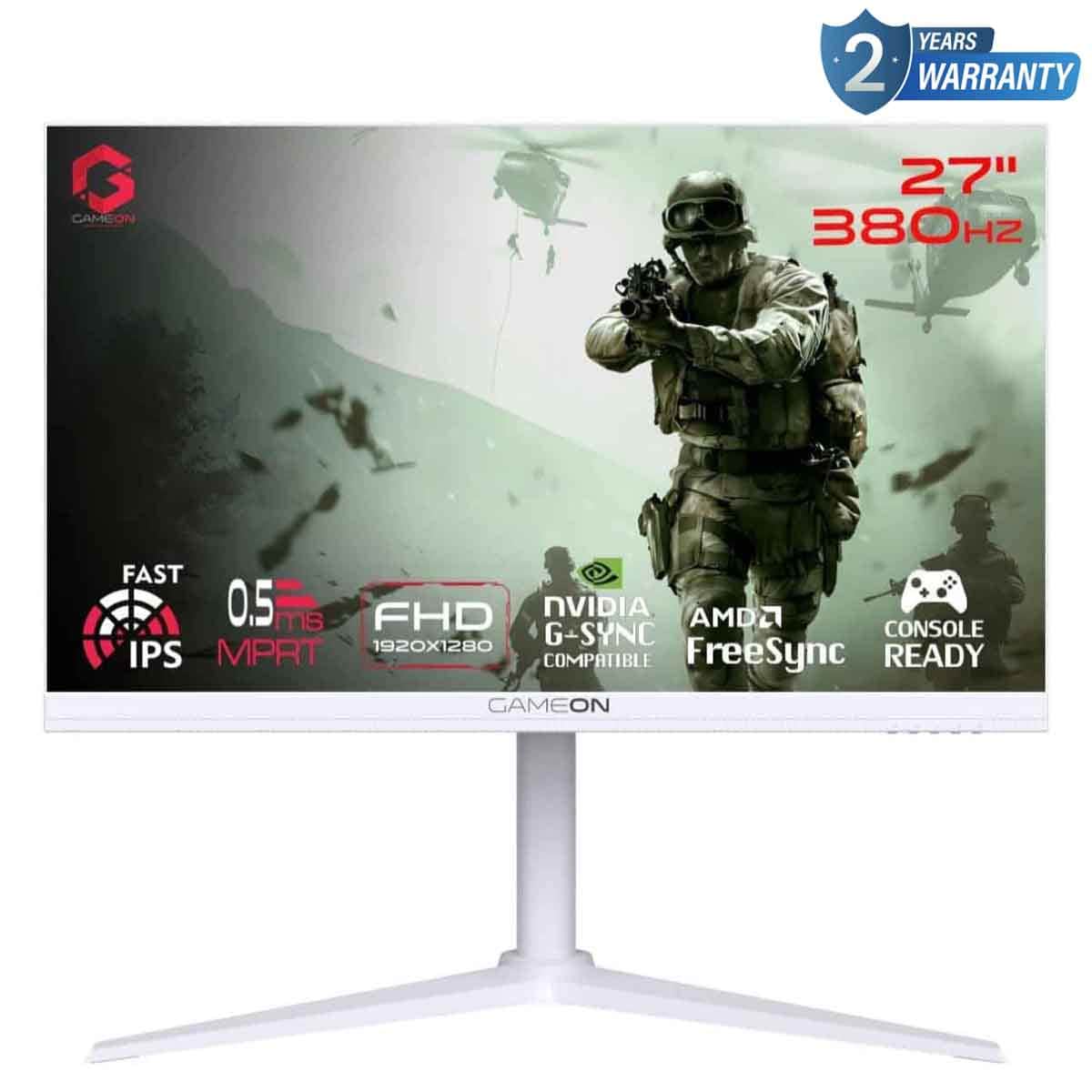 جيم أون شاشة ألعاب FHD بحجم ‎27"‎ 380Hz Fast IPS سلسلة Arctic Pro بيضاء موديل GOAP27FHD380IPS