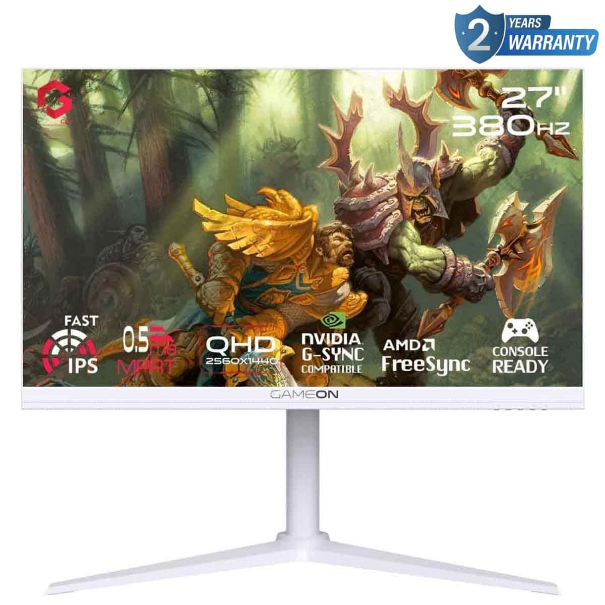 جيم أون شاشة ألعاب QHD بحجم ‎27"‎ 380Hz Fast IPS سلسلة Arctic Pro بيضاء موديل GOAP27QHD380IPS