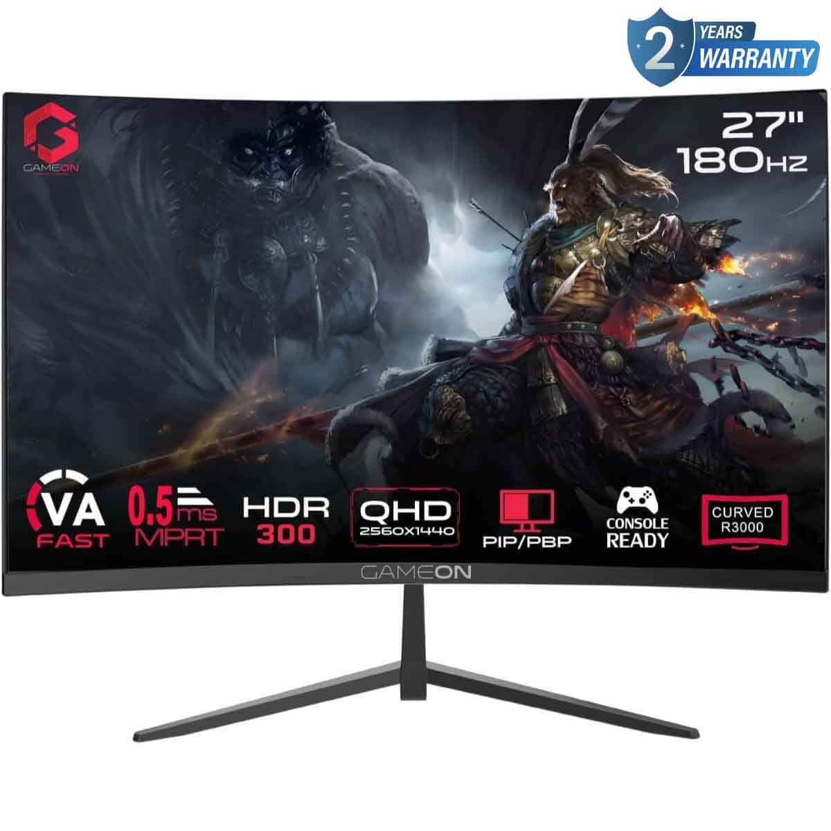 Game On 27" GOC27Q180VA Curved QHD 180Hz VA Gaming Monitor