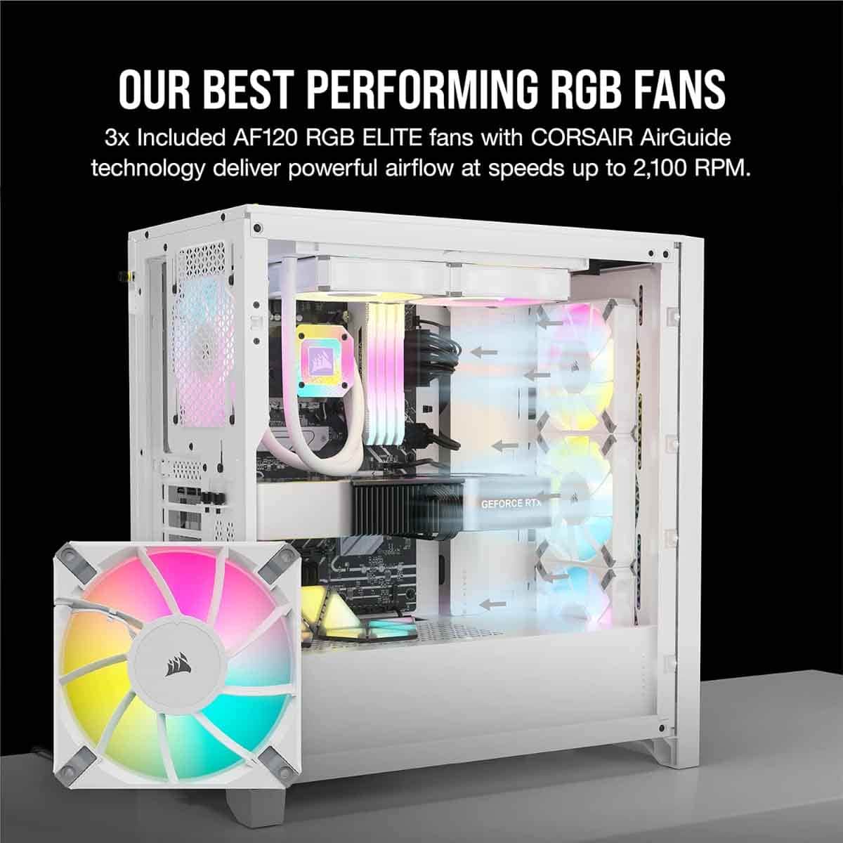 Corsair 4000D RGB Airflow White Mid-Tower Gaming PC Case
