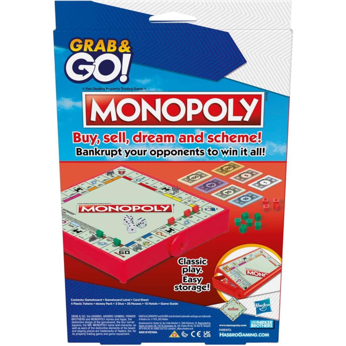 Monopoly Grab and Go Board Game Unisex, 8-10 Years