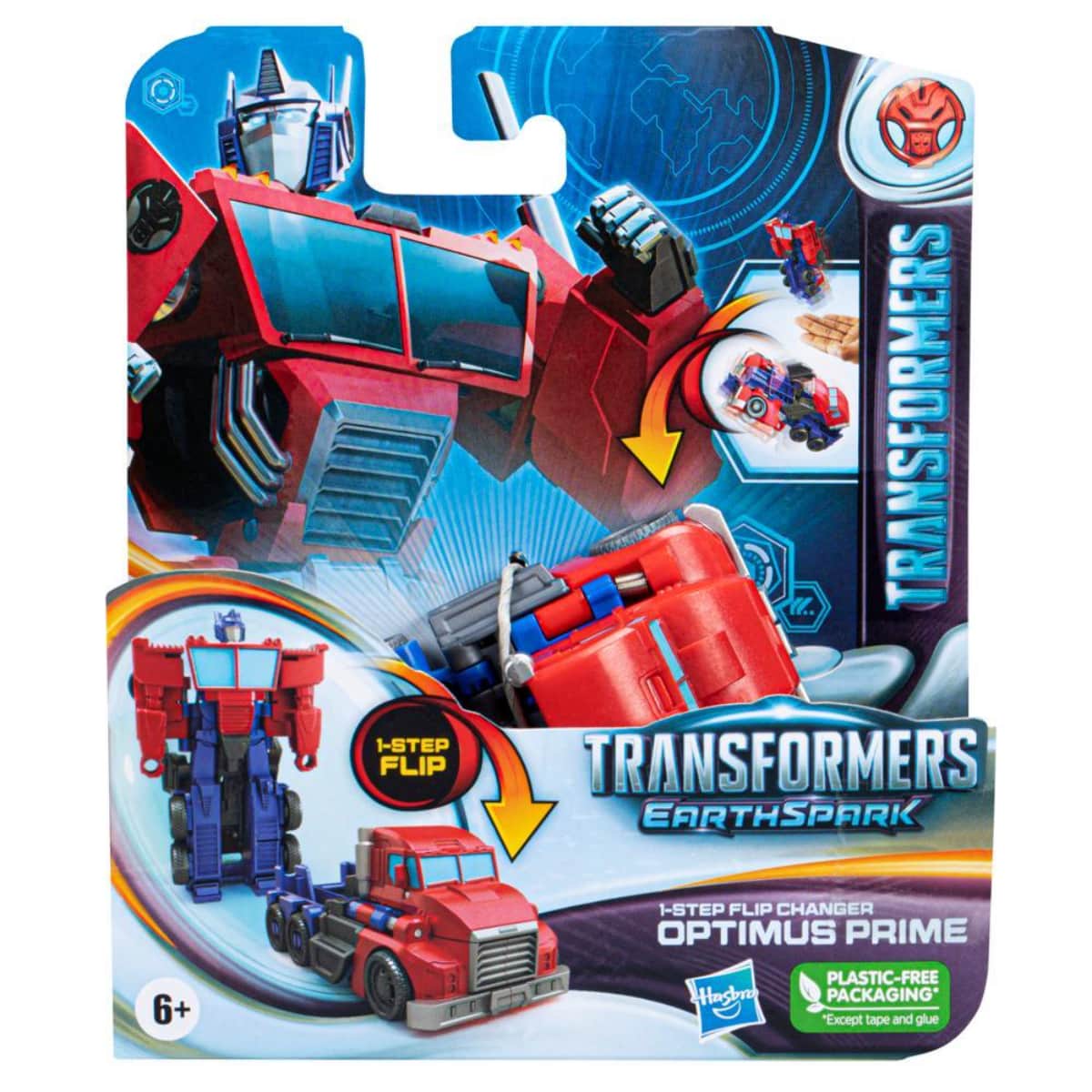 Transformers HTRF67165X2 4″ EarthSpark 1-Step Flip Changer Optimus Prime Action Figure Unisex, 5-7 Years