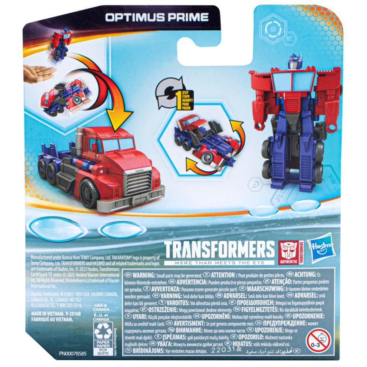Transformers HTRF67165X2 4″ EarthSpark 1-Step Flip Changer Optimus Prime Action Figure Unisex, 5-7 Years