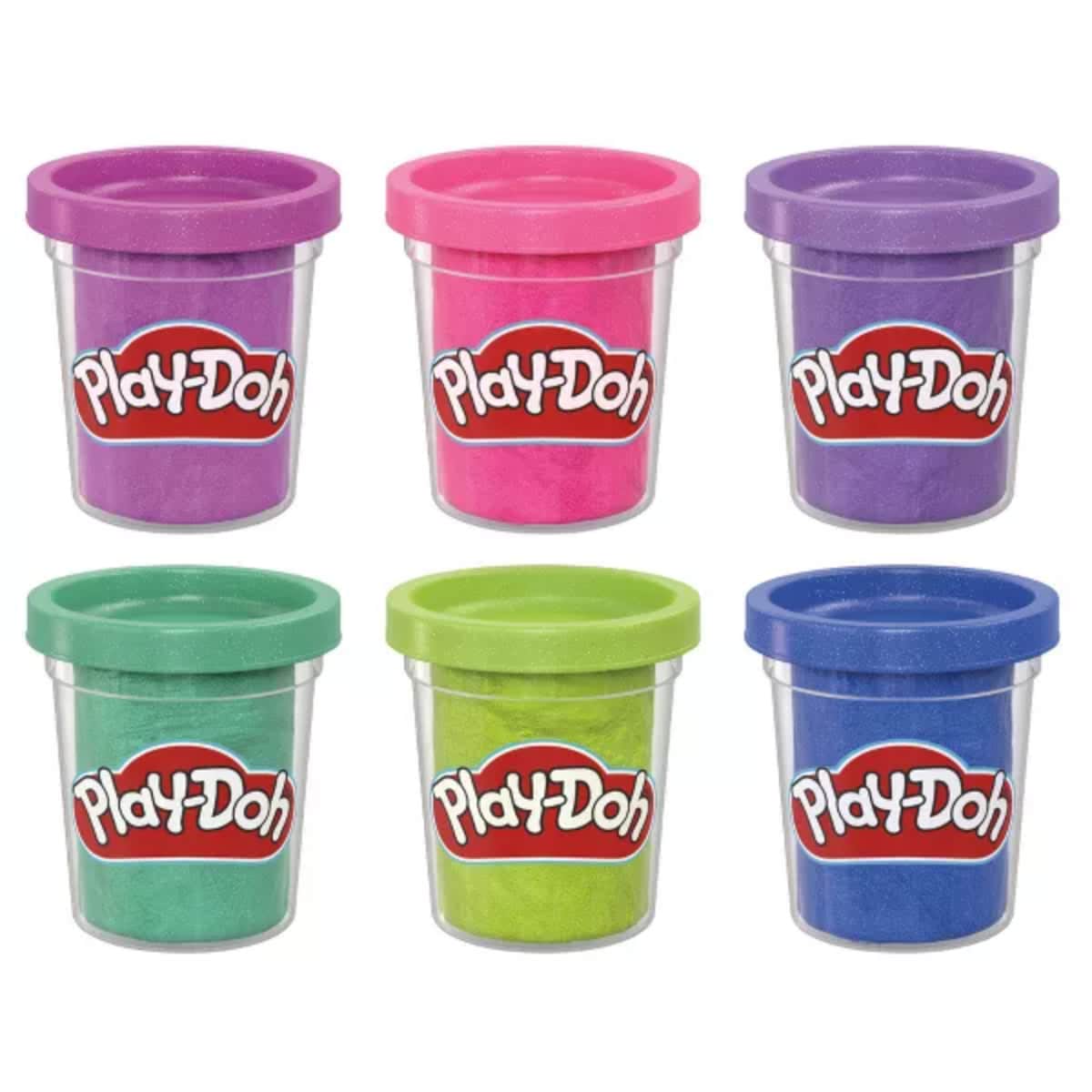 Play-Doh Sparkle Compound Collection Unisex, 3-4 Years, Pack of 6