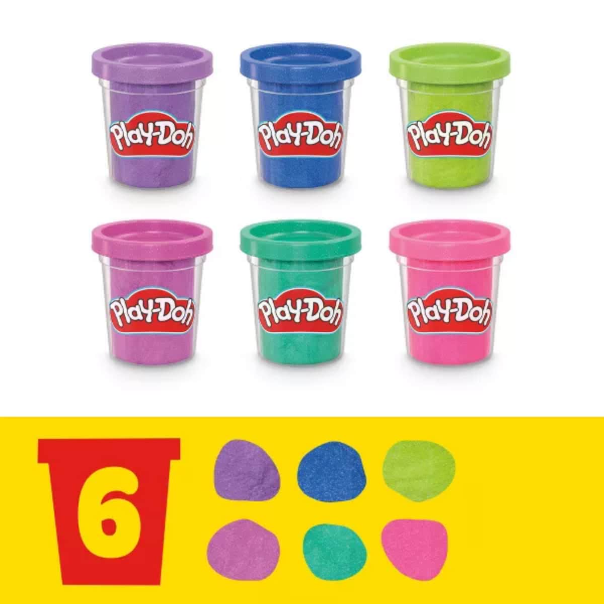 Play-Doh Sparkle Compound Collection Unisex, 3-4 Years, Pack of 6