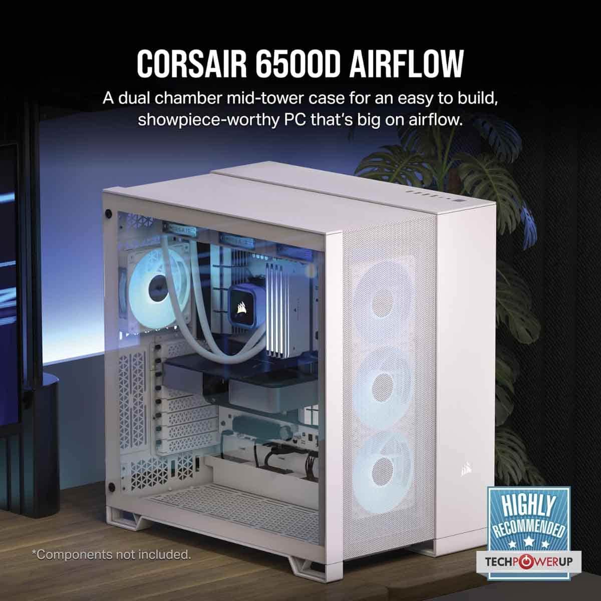Corsair White 6500D Airflow Mid-Tower ATX PC Case