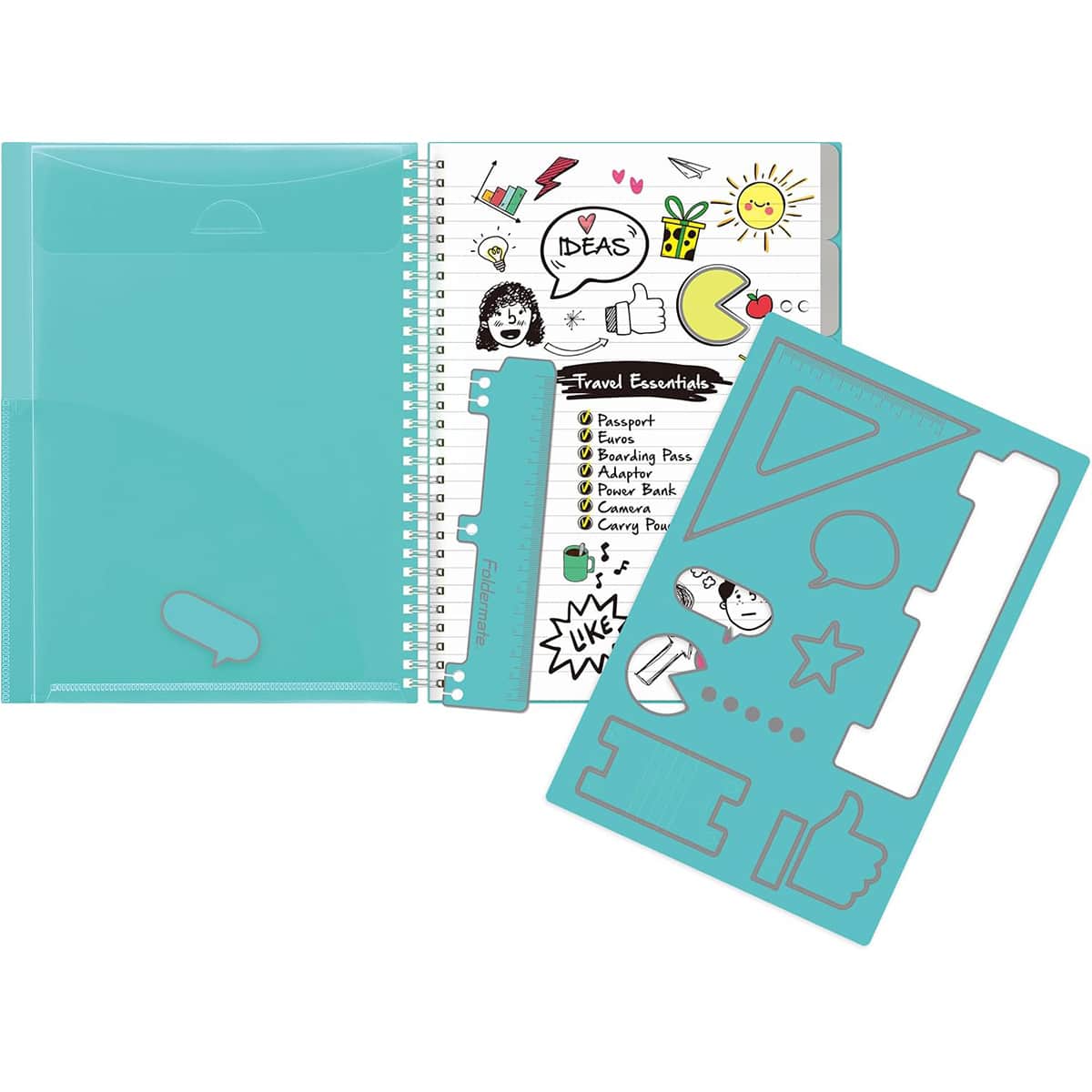 Foldermate A5 80GSM 150 Sheet WeWrite Regular Colour 5 Subject Assorted Spiral Notebook, Pack of 10