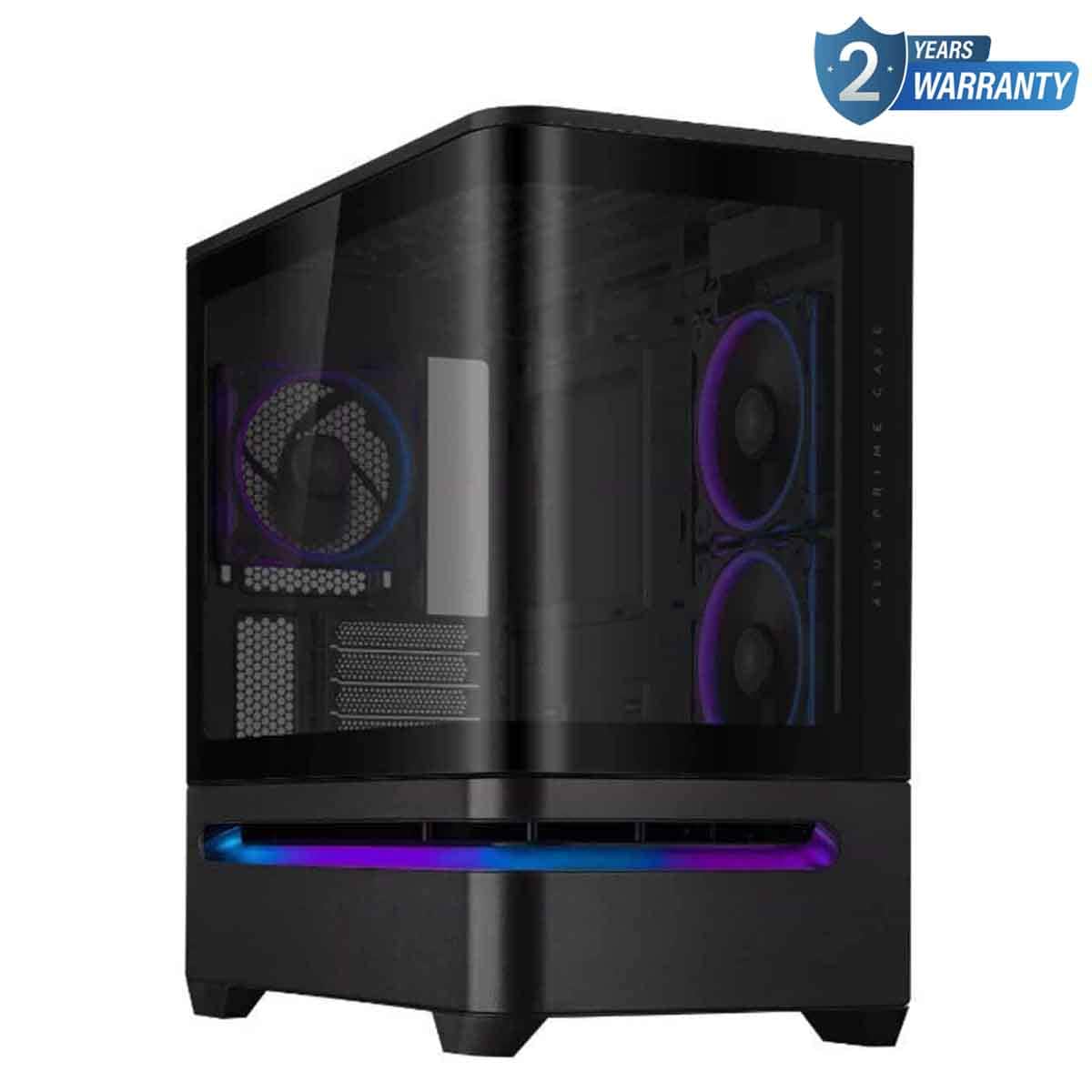 Asus Black Prime AP202 TG ARGB Mid-Tower Gaming PC Case