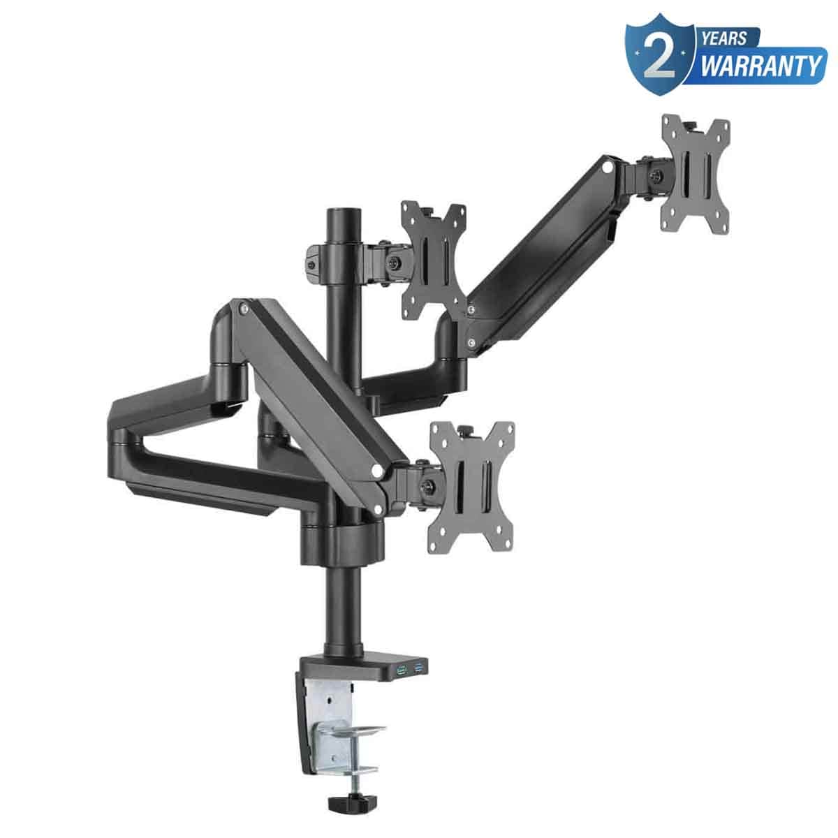 Twisted Minds Premium Dual Monitor Aluminum Gas Spring Pole Arm Stand