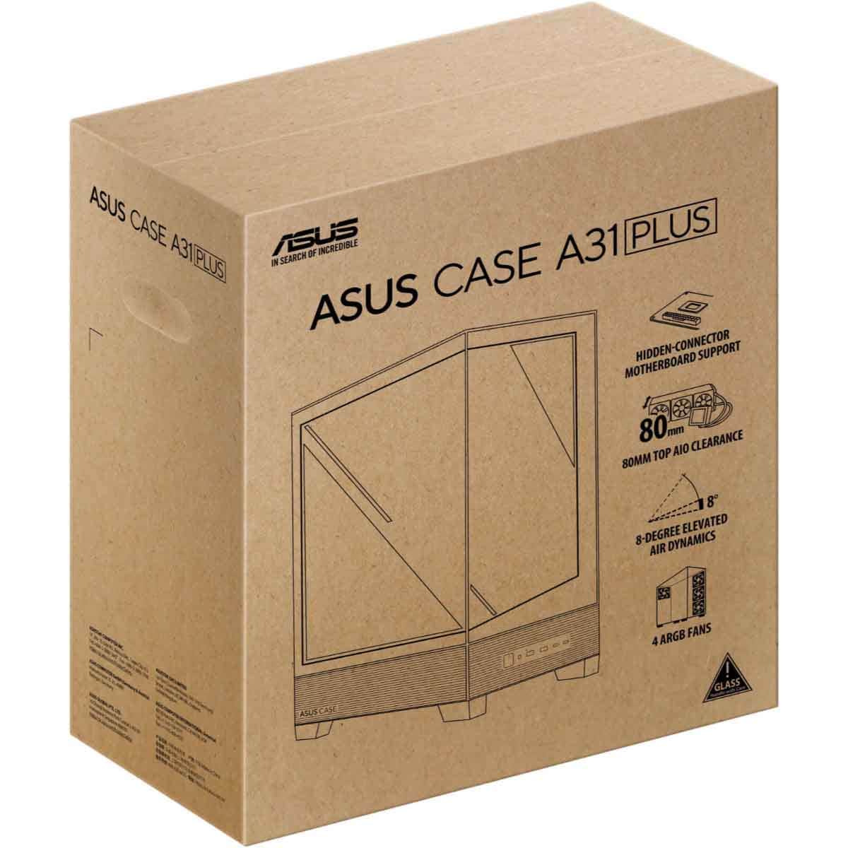 Asus Black A31 Plus TG ARGB Mid-Tower Gaming PC Case