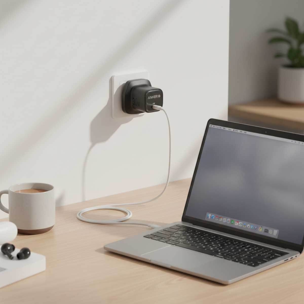 أنكر أسود شاحن حائط USB-C بقدرة 30 واط