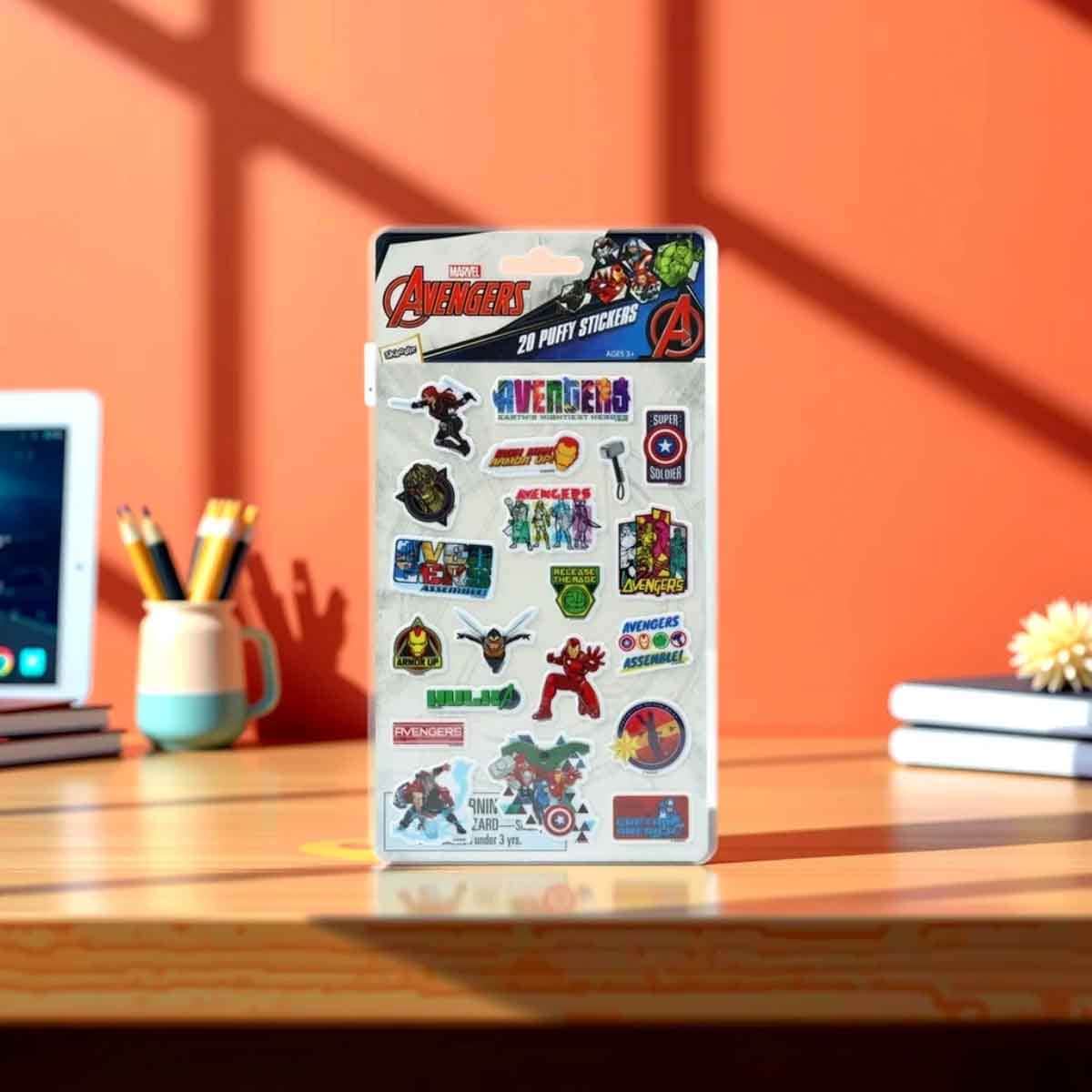 Marvel Avengers 20 Puffy Stickers Unisex, 3-4 Years