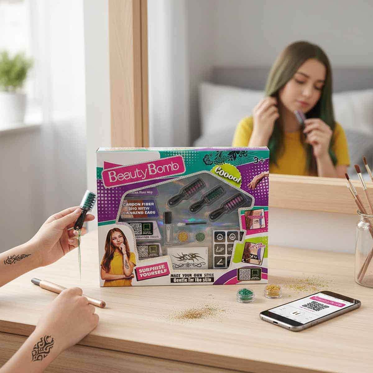 بيوتي بومب عدة تصميم تاتو تجميلية للبنات، من عمر ‎3-4‎ سنوات