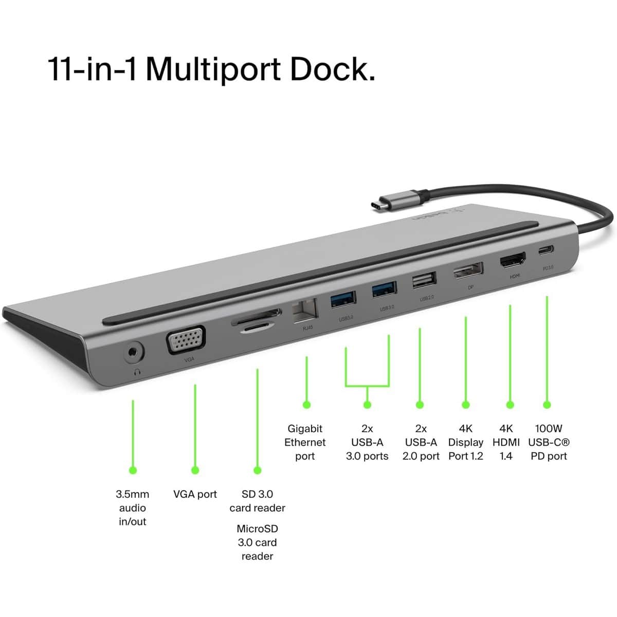 بيلكن موزع USB-C متعدد المنافذ ‏11 في 1