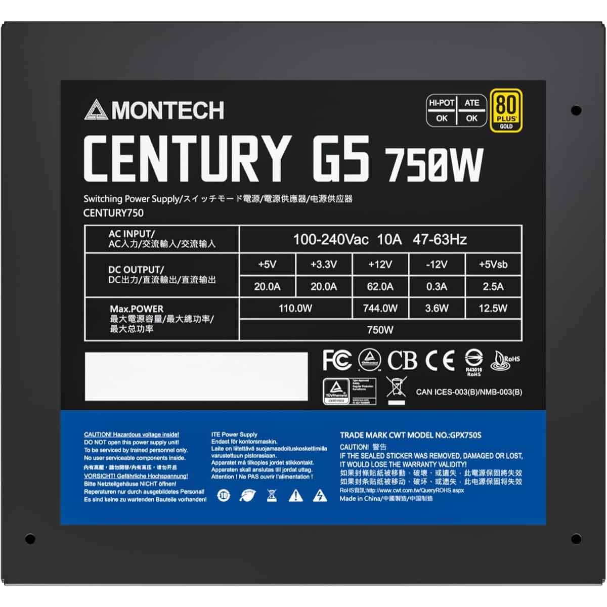 Montech Century G5 750W Gold Power Supply Unit