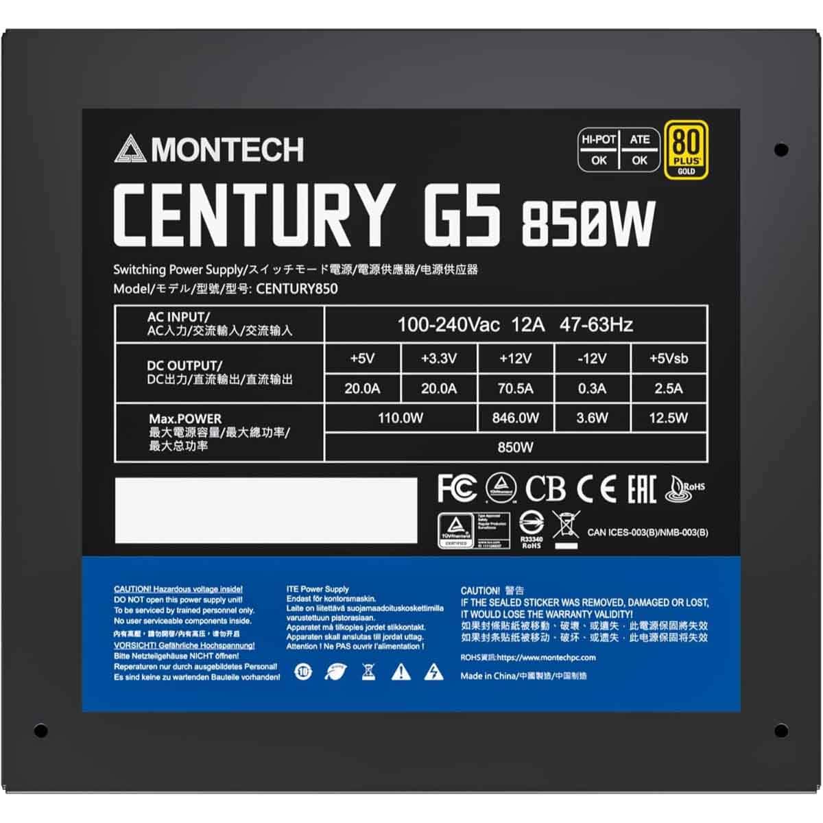 Montech Century G5 850W Gold Power Supply Unit