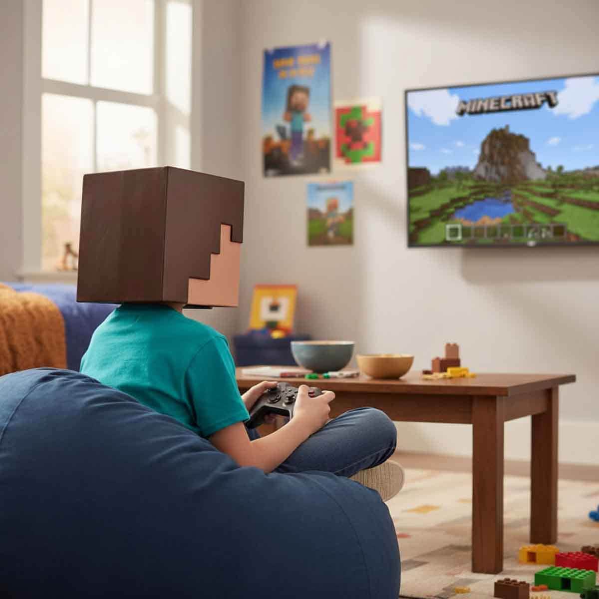 Minecraft Steve Half Mask