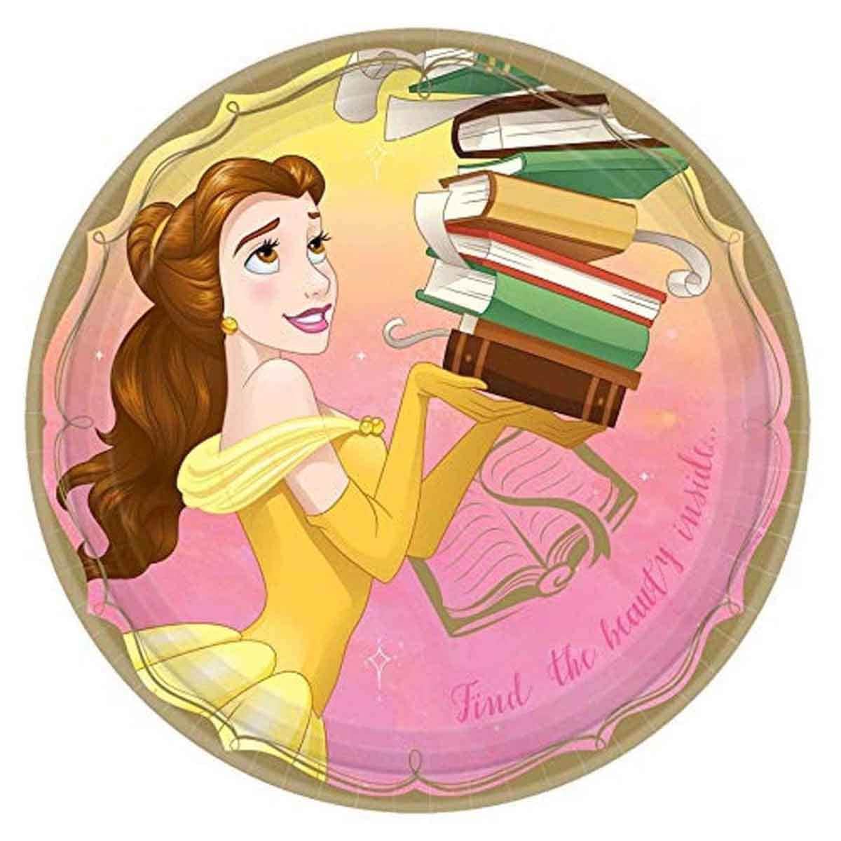 Disney Princess 8-Piece 9" Belle Paper Plate Set