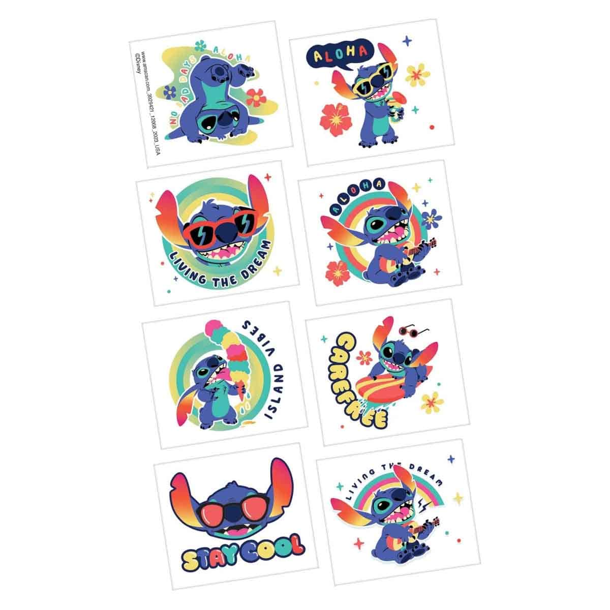 Disney Stitch 8-Piece Tattoos Set
