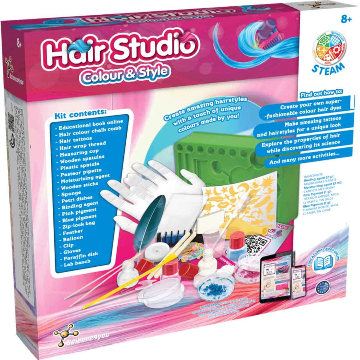 Science4You Hair Studio Kit Unisex,8-10 Years