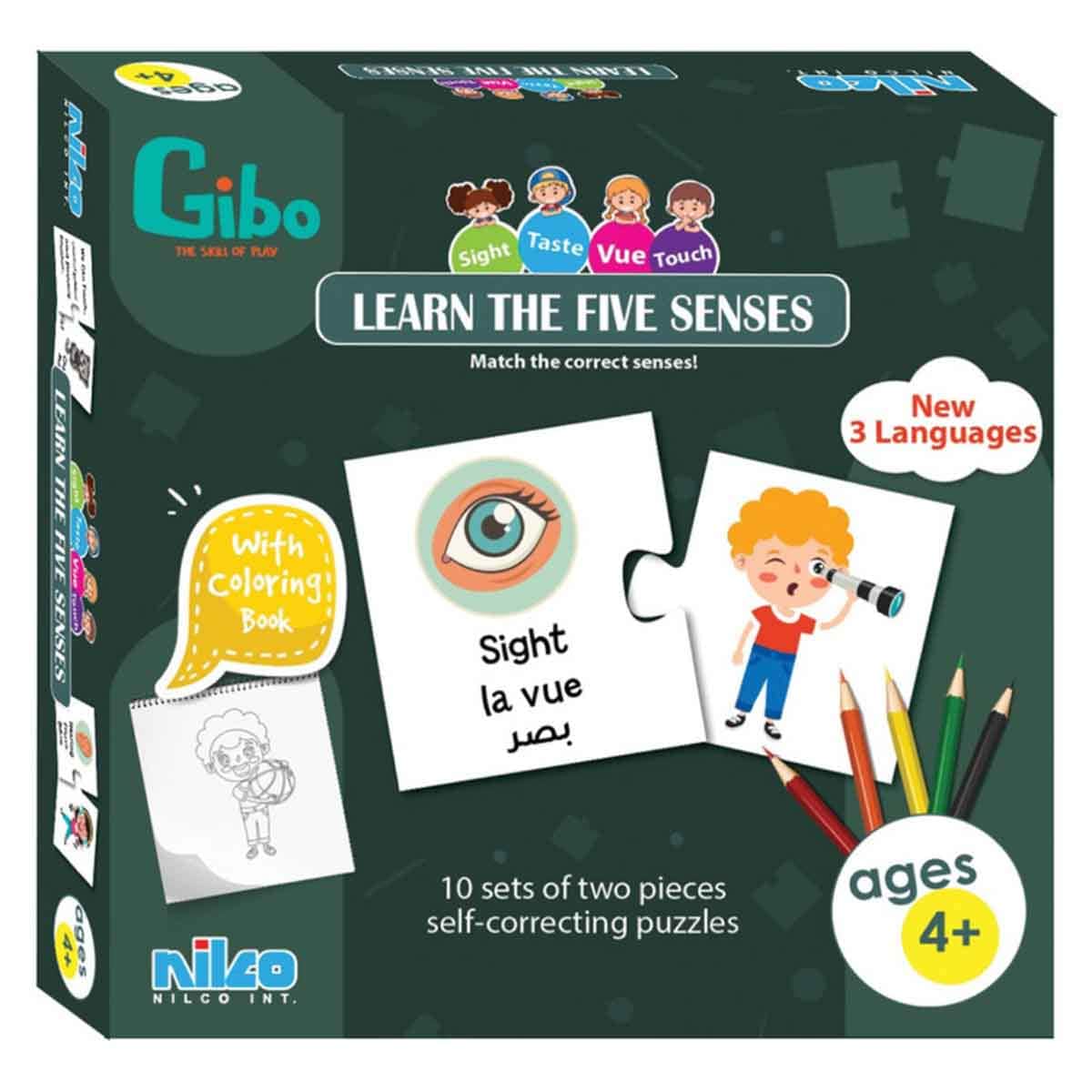 Gibo Learn The 5 Senses Learning Game Unisex, 5-7 Years