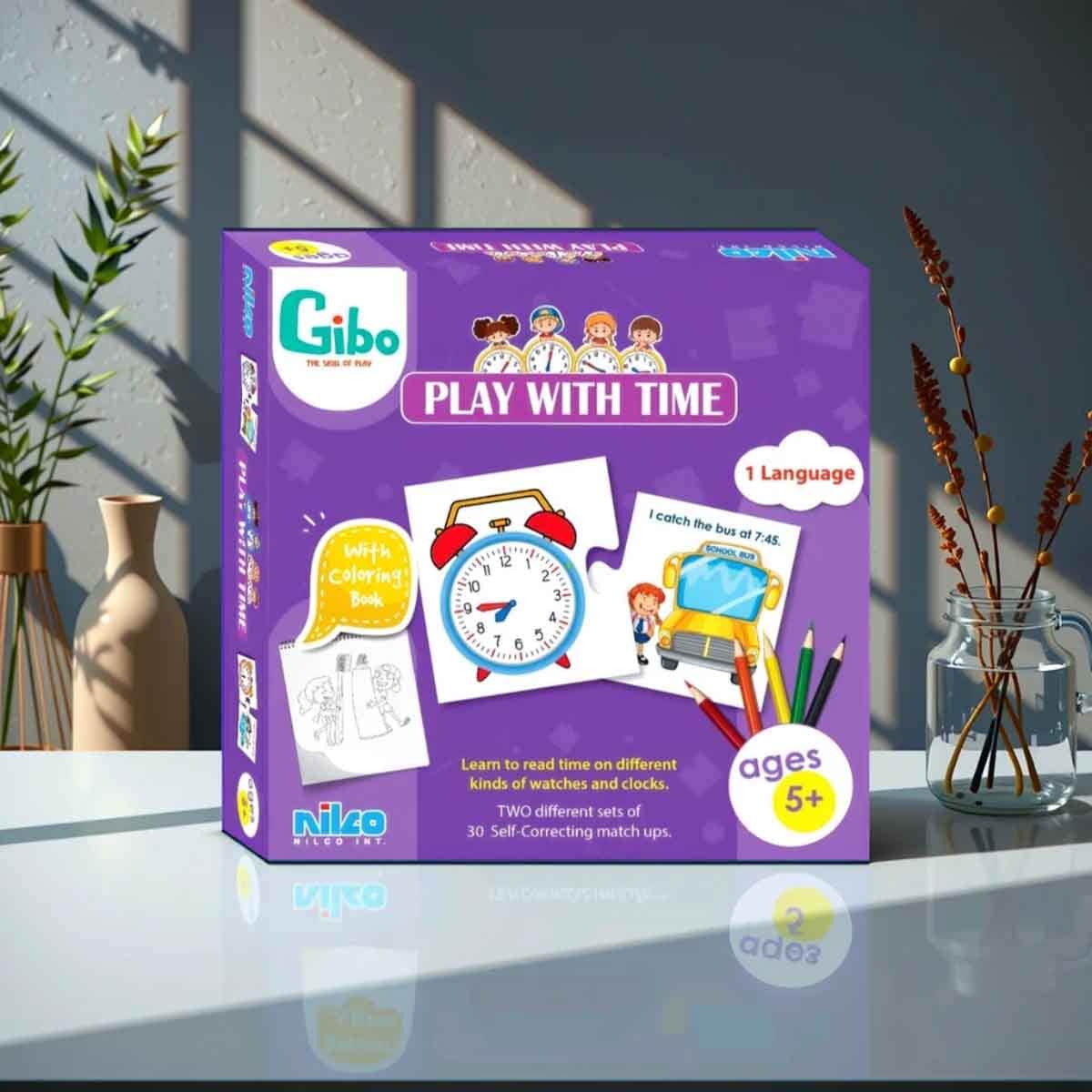 Gibo Time Learning Game Unisex, 5-7 Years
