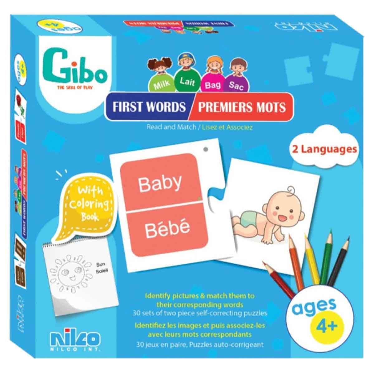 Gibo Words (EN-FR) Learning Game Unisex, 5-7 Years