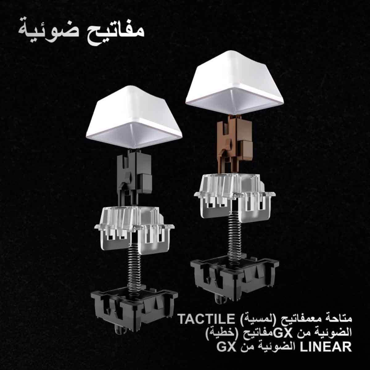 لوجيتك لوحة مفاتيح ألعاب لاسلكية برو إكس 60 باللون الأبيض