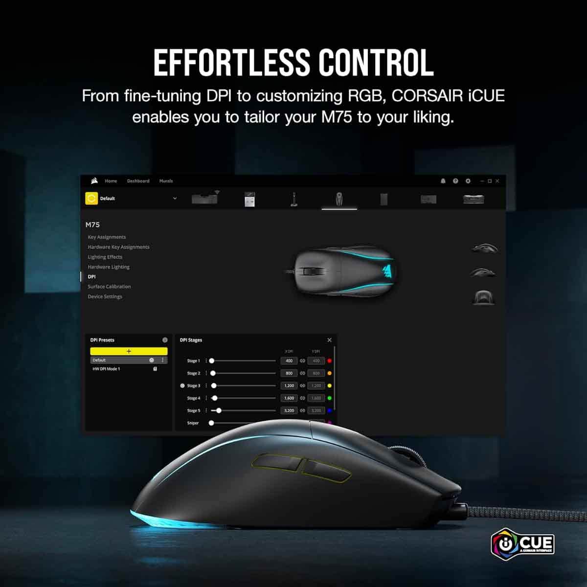 Corsair M75 Lightweight RGB Wired Gaming Mouse