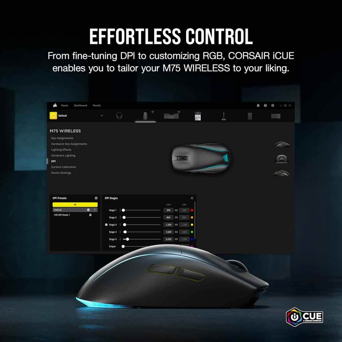 Corsair M75 Lightweight RGB Wireless Gaming Mouse
