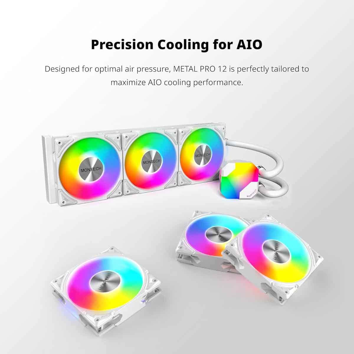 Montech White Metal Pro 12 ARGB Cooling Fan